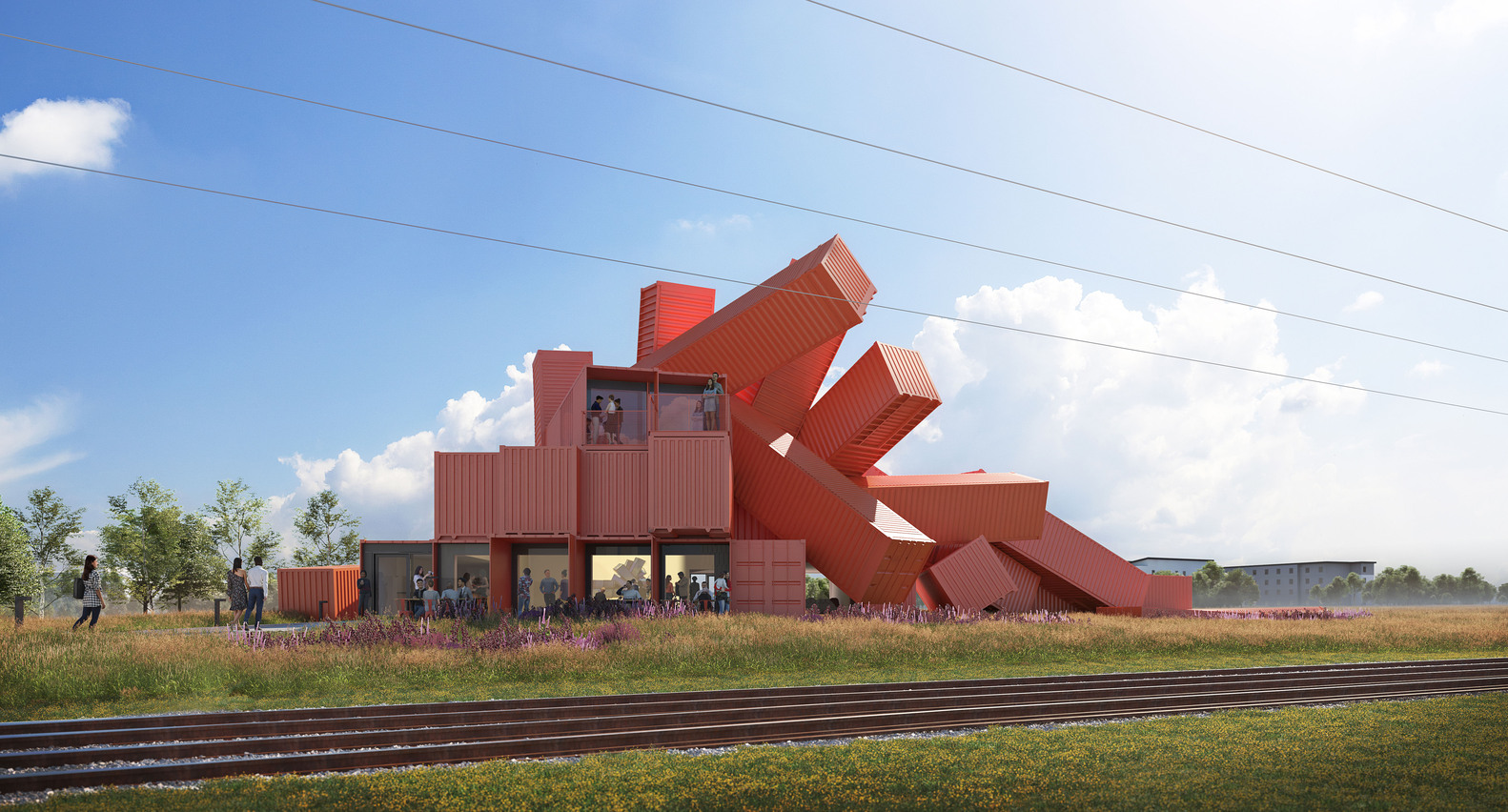 UK Artist Designs Sculptural Building From Shipping Containers